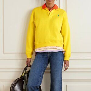 Polo Ralph Lauren Bright Yellow cotton-blend jersey polo sweatshirt top